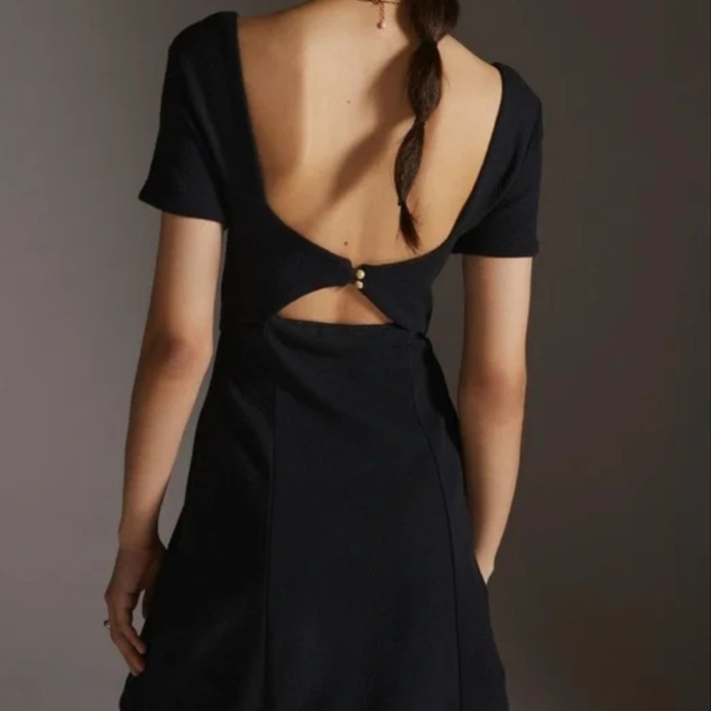 Anthropologie - Maeve Textured twist front and back short sleeved dress - NWT